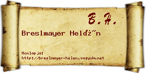 Breslmayer Helén névjegykártya
